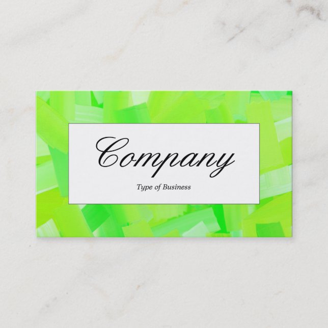 Centre Label - Painted Green Business Card (Front)