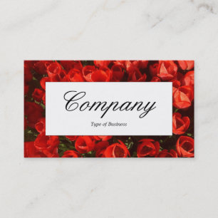 Centre Label - Red Tulips Business Card