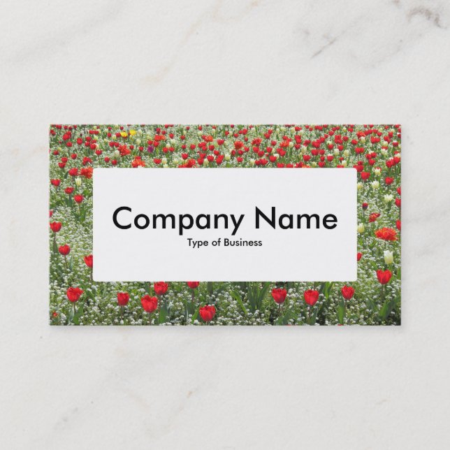 Centre Label v4 - Bed of Tulips Business Card (Front)