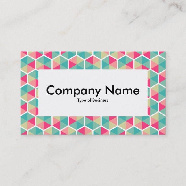 Centre Label v4 - Hexagon Pattern 02 Business Card (Front)