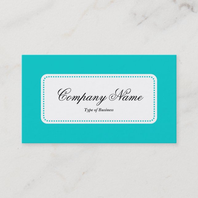 Centre Label v5 - Aqua Business Card (Front)