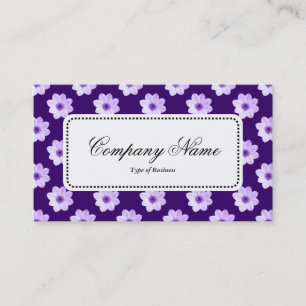 Centre Label v5 - Dahlia Pattern Deep Purple Business Card