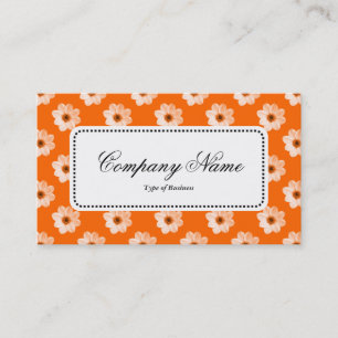 Centre Label v5 - Dahlia Pattern Orange Business Card