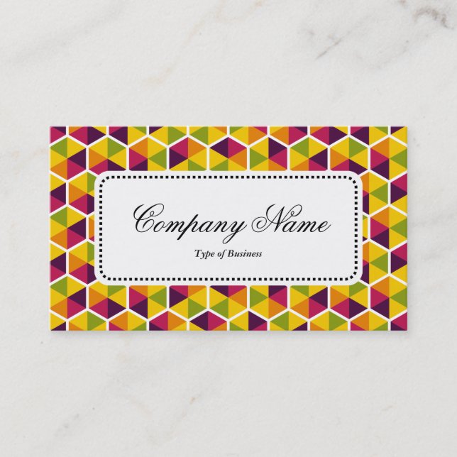 Centre Label v5 - Hexagon Pattern 01 Business Card (Front)