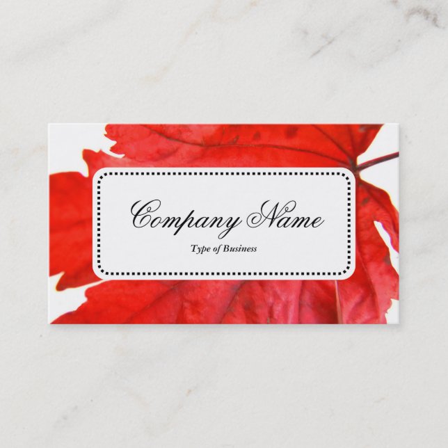 Centre Label v5 - Japanese Maple Leaf Business Card (Front)