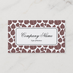 Centre Label v5 - Leaf Pattern 02 - Brown Business Card