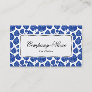 Centre Label v5 - Leaf Pattern 02 - Navy Business Card