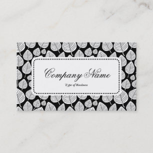 Centre Label v5 - Leaf Pattern 02 - White Business Card