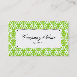 Centre Label v5 - Martian Green Damask Business Card