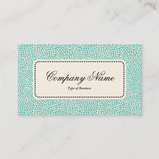 Centre Label v5 - Random Spots - White on Lt Aqua Business Card (Front)