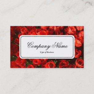 Centre Label v5 - Red Tulips Business Card