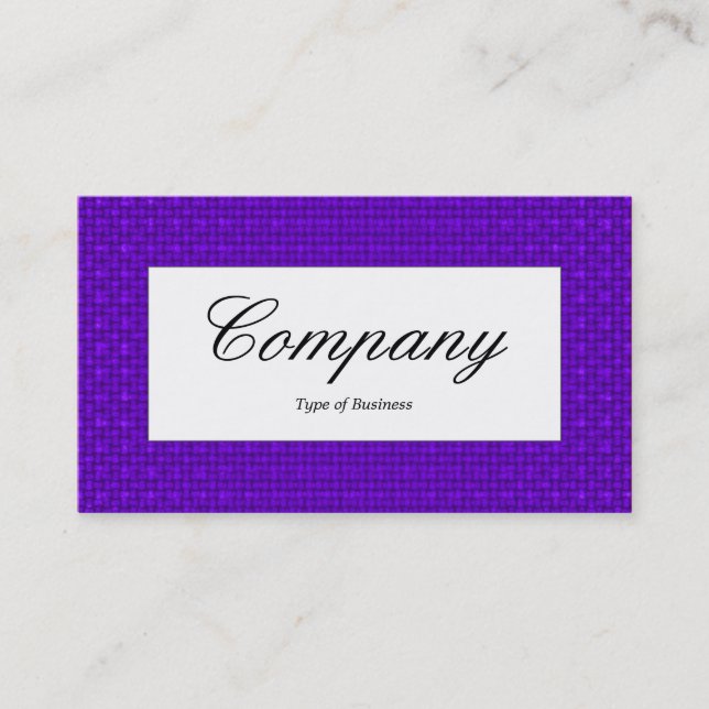 Centre Label - Violet Fabric Texture Business Card (Front)