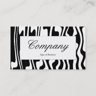 Centre Label - Wavy Black and White Business Card