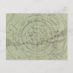 Centre of the Southern Sky map Postcard