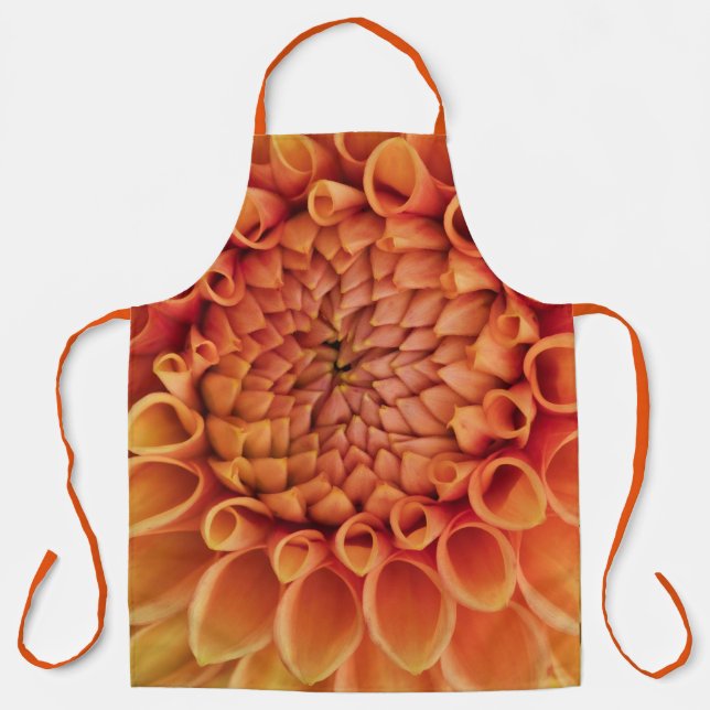 Centre Orange Dahlia Flower Apron (Front)