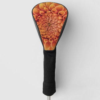 Centre Orange Dahlia Flower Golf Head Cover