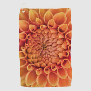 Centre Orange Dahlia Flower Golf Towel