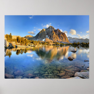 Centre Peak over Lower Golden Bear Lake - Sierra Poster