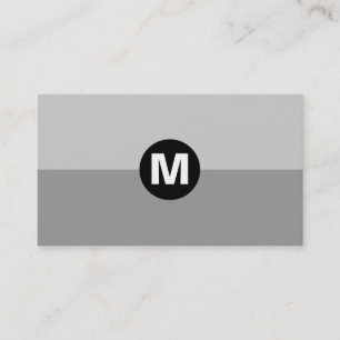 Centre Spot Monogram - 2 Tone Grey Shades Business Card
