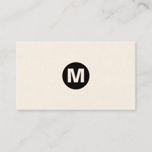 Centre Spot Monogram - Black on White (Cream) Business Card