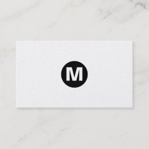 Centre Spot Monogram - Black on White (Gold) Business Card