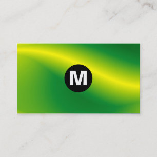 Centre Spot Monogram - Green Wave Business Card