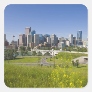 Centre St Bridge and Downtown Calgary, Alberta, 2 Square Sticker