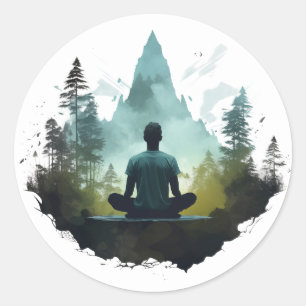 Centre Within   Forest Meditation Classic Round Sticker