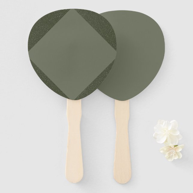 Centred Diamond Oval Fans in Moss Green (Front and Back)