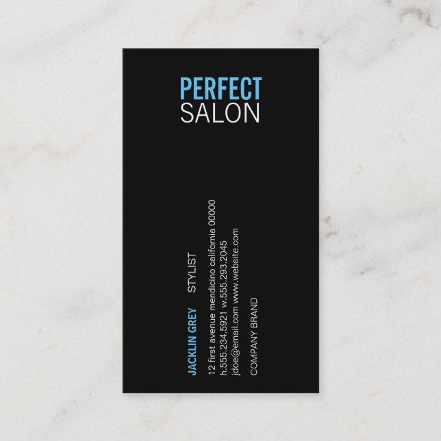 Centred Type (blue) Business Card (Front)