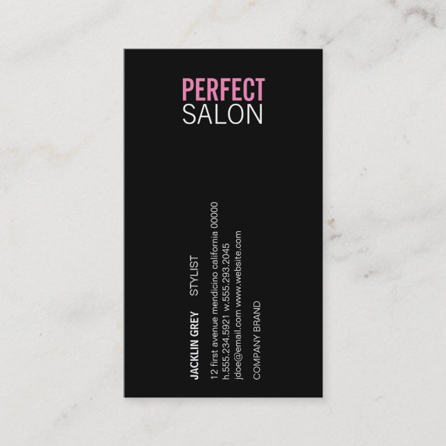 Centred Type Business Card (Front)