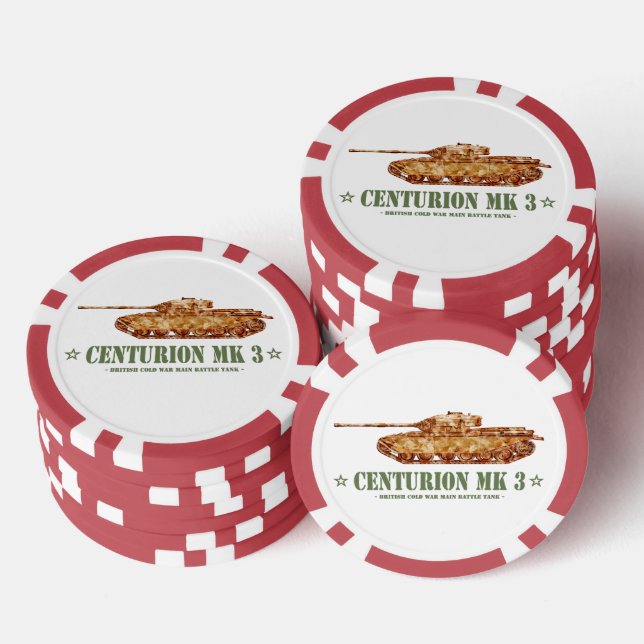 Centurion MK 3 Tank British MBT of Cold War Poker Chips (Stack)