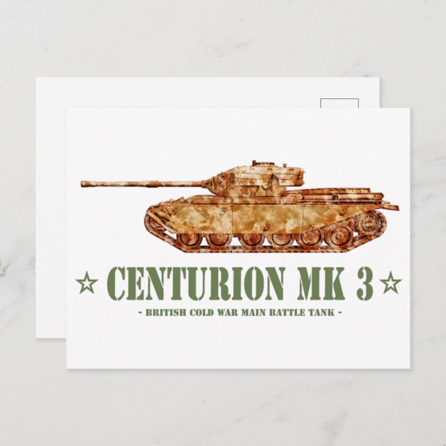 Centurion MK 3 Tank British MBT of Cold War Postcard (Front/Back)