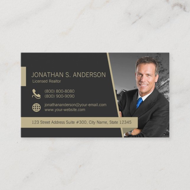 Century 21 Business Card Black Gold 19023 (Front)