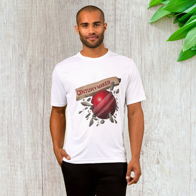 Century Maker Cricket Bat and Ball Sports T-Shirt (Creator Uploaded)