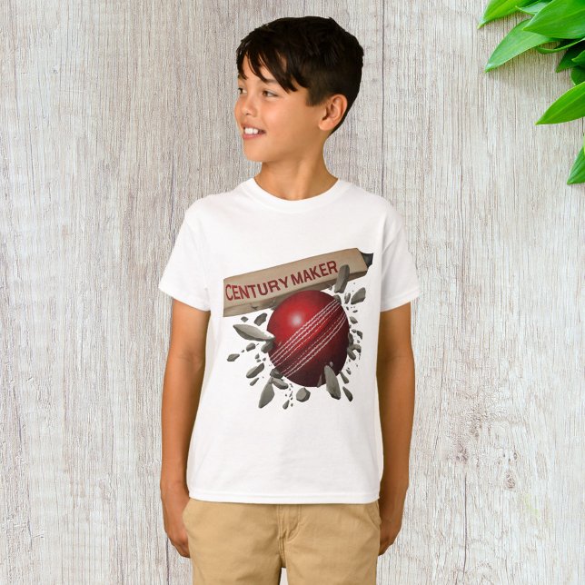 Century Maker Cricket Bat and Ball Sports T-Shirt (Creator Uploaded)