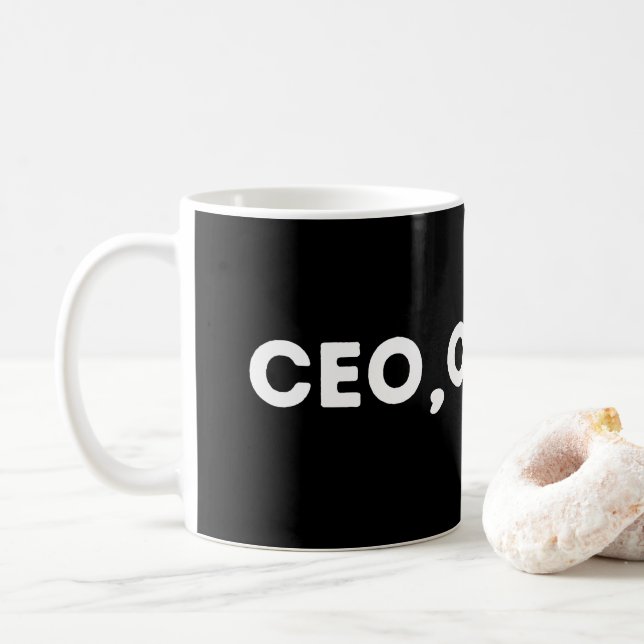 ceo, funny business and entrepreneurship quote coffee mug (With Donut)
