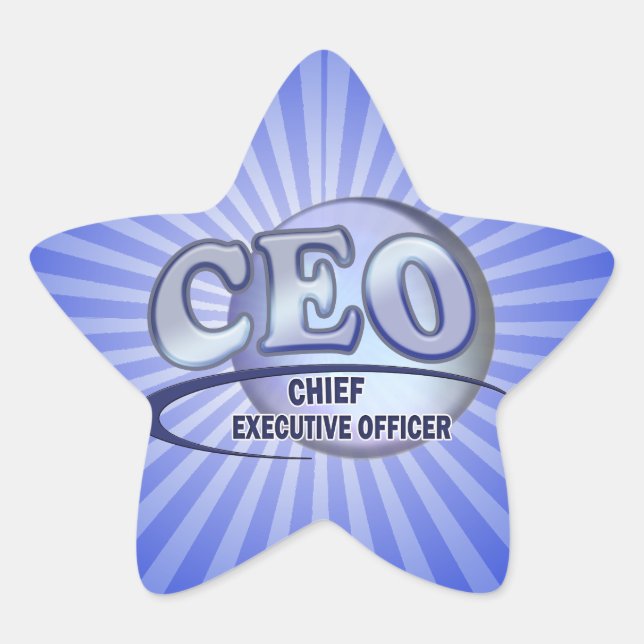 CEO LOGO BLUE CHIEF EXECUTIVE OFFICER STAR STICKER (Front)