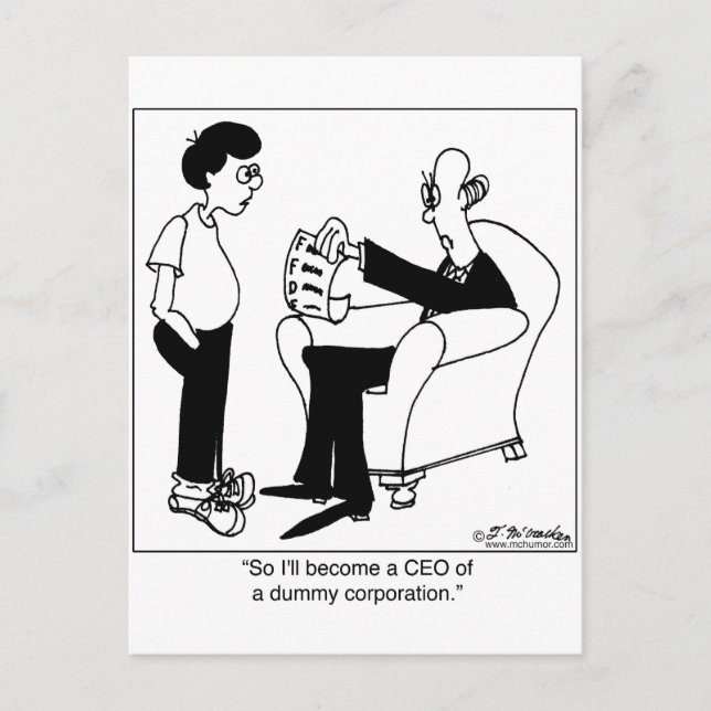 CEO Of A Dummy Corp Postcard (Front)