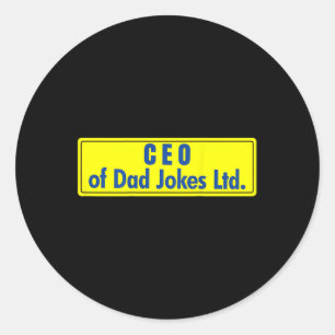 Ceo Of Dad Jokes Bbq Patriotic American Dad Art On Classic Round Sticker