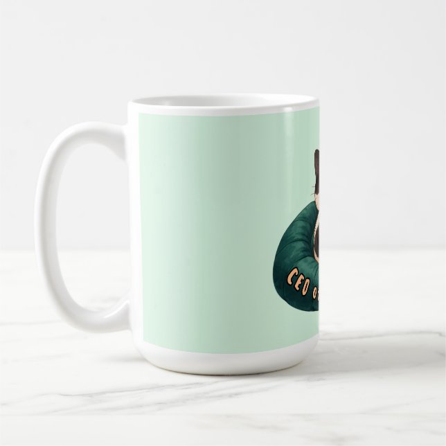"CEO of Nap" Cat Sleeping on The Couch Coffee Mug (Left)
