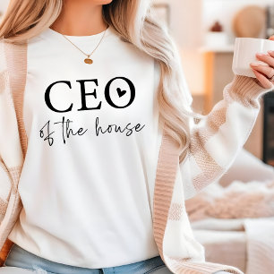 CEO Of The House Mum Funny Simple Typography Tri-Blend Shirt