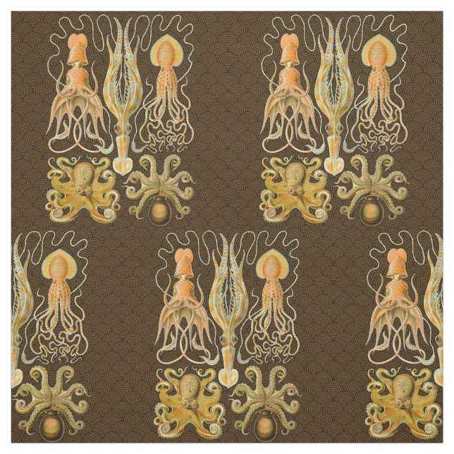 Cephalopod Octopus Squid Marine Nature Fabric (Swatch)