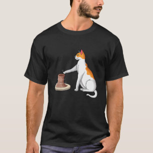 Ceramic artist potter cat funny potter for women T-Shirt