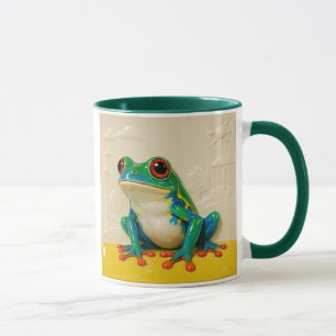Ceramic artistic frog mug