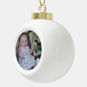 Ceramic Ball Christmas Tree Design with Cute Photo Ornament
