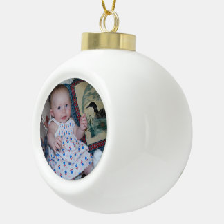 Ceramic Ball Christmas Tree Design with Cute Photo Ornament
