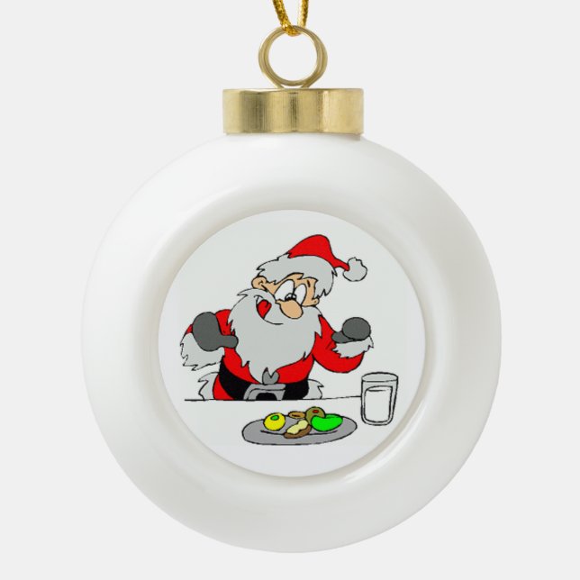 Ceramic Ball Ornament/Santa Christmas Ornament (Front)