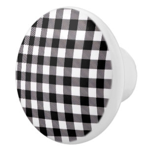 Ceramic Black Plaid Knob
