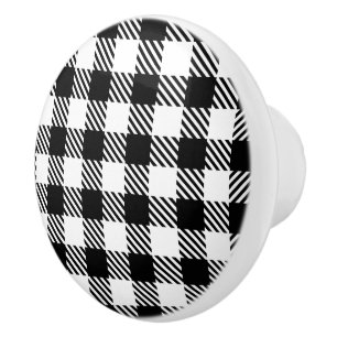 Ceramic Black Plaid Knob